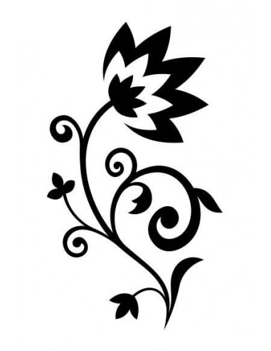 Čiernobiela kvetina - nalepovacie tetovanie | Potetuj.eu