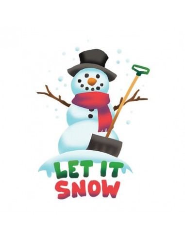 Snehuliak s nápisom Let It Snow - nalepovacie tetovanie | Potetuj.eu