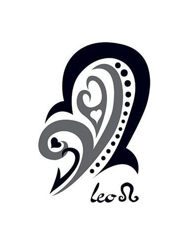Ozdobný motív znamenia Lev - dočasné tetovanie | Potetuj.eu