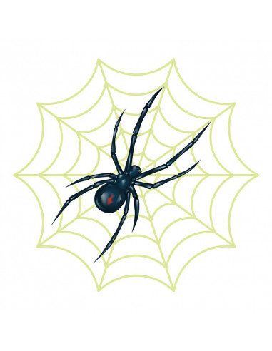 Pavúk s pavučinou svietiaci v tme - nalepovacie tetovanie | Potetuj.eu