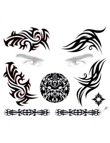 Sada tribal tetovačiek na tvár pre mužov | Potetuj.eu