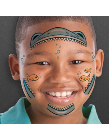 Žralok - detské halloweenské tetovanie na tvár | Potetuj.eu