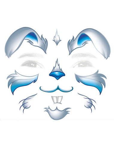 Modrý zajac - tetovanie na tvár pre deti na karneval | Potetuj.eu