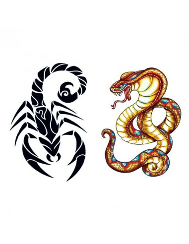 Kobra a škorpión svietiace v tme - nalepovacie tetovanie | Potetuj.eu