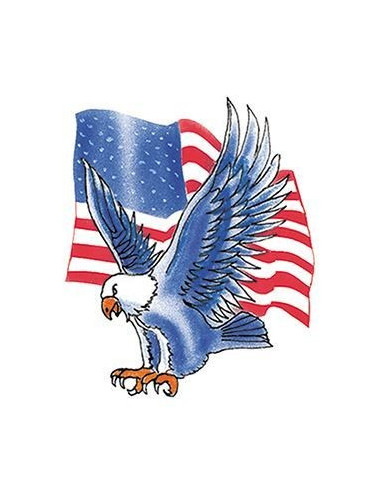Modrý orol s americkou vlajkou - nalepovacie tetovanie | Potetuj.eu
